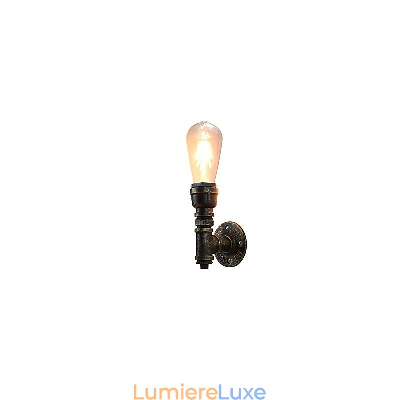 Applique murale en fer forgé, lampe sabre laser noire muette sur le mur