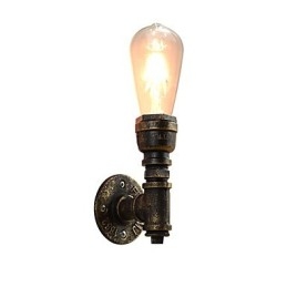 Applique murale en fer forgé, lampe sabre laser noire muette sur le mur