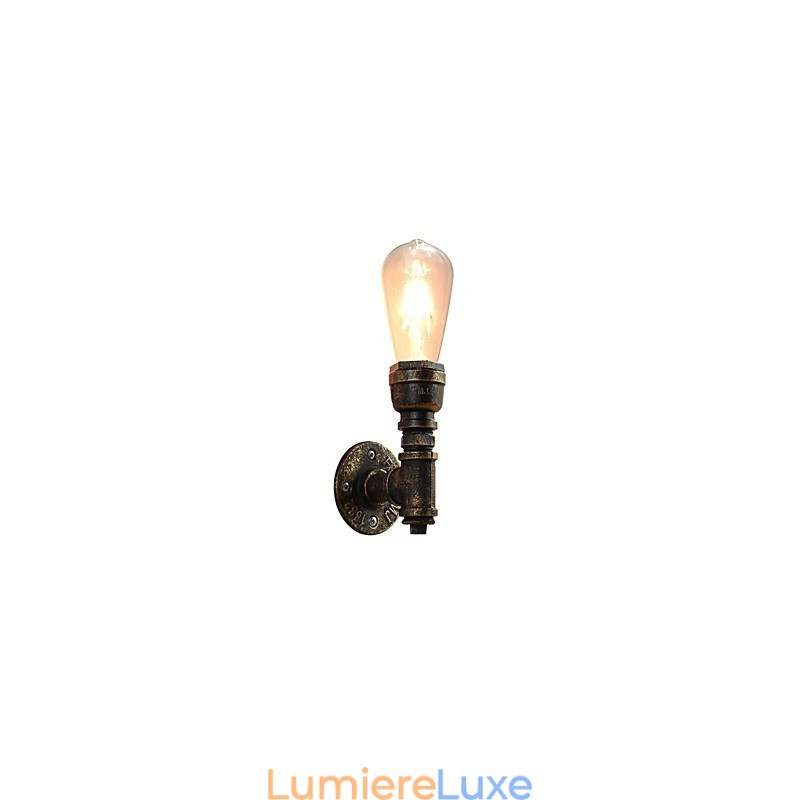 Applique murale en fer forgé, lampe sabre laser noire muette sur le mur