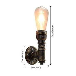Applique murale en fer forgé, lampe sabre laser noire muette sur le mur
