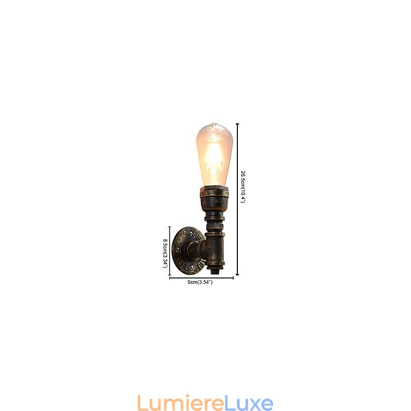 Applique murale en fer forgé, lampe sabre laser noire muette sur le mur