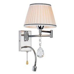 Applique murale moderne contemporaine rustique Lodge moderne contemporaine Country Chrome avec bras pivotant en cristal