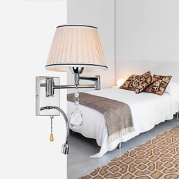 Applique murale moderne contemporaine rustique Lodge moderne contemporaine Country Chrome avec bras pivotant en cristal