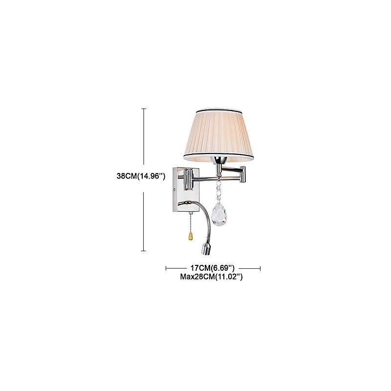 Applique murale moderne contemporaine rustique Lodge moderne contemporaine Country Chrome avec bras pivotant en cristal
