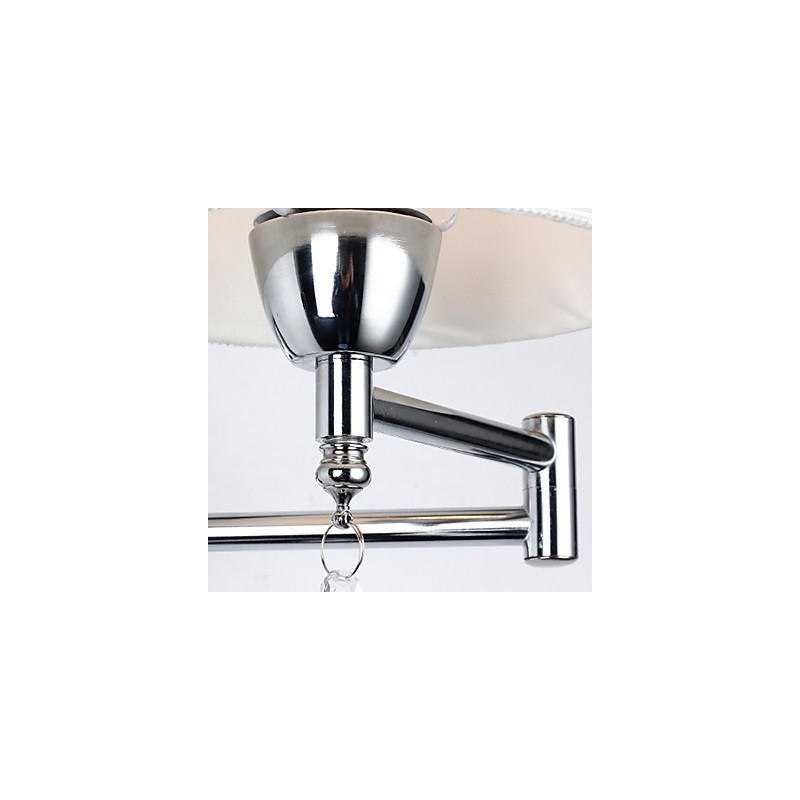Applique murale moderne contemporaine rustique Lodge moderne contemporaine Country Chrome avec bras pivotant en cristal