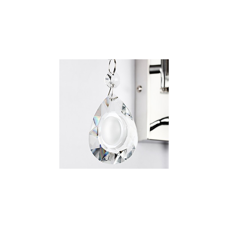 Applique murale moderne contemporaine rustique Lodge moderne contemporaine Country Chrome avec bras pivotant en cristal