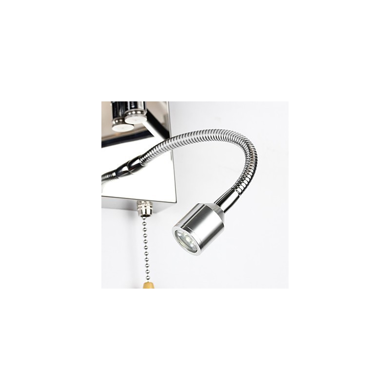 Applique murale moderne contemporaine rustique Lodge moderne contemporaine Country Chrome avec bras pivotant en cristal