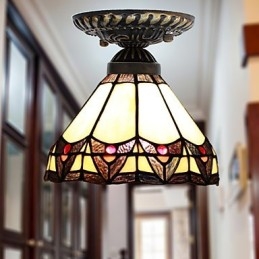 Lampe à dôme absorbante en vitrail des arts créatifs ruraux européens