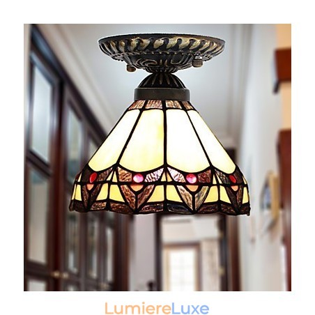 Lampe à dôme absorbante en vitrail des arts créatifs ruraux européens Lampe à dôme absorbante en vitrail des arts créatifs ruraux européens