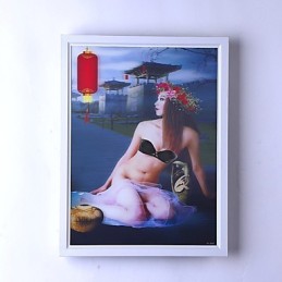 Peinture contemporaine moderne intégrée pour appliques murales à lumière ambiante