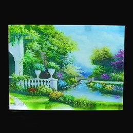 Peinture contemporaine moderne intégrée pour appliques murales à lumière ambiante