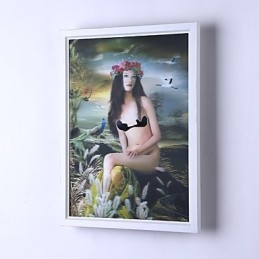Peinture contemporaine moderne intégrée pour appliques murales à lumière ambiante