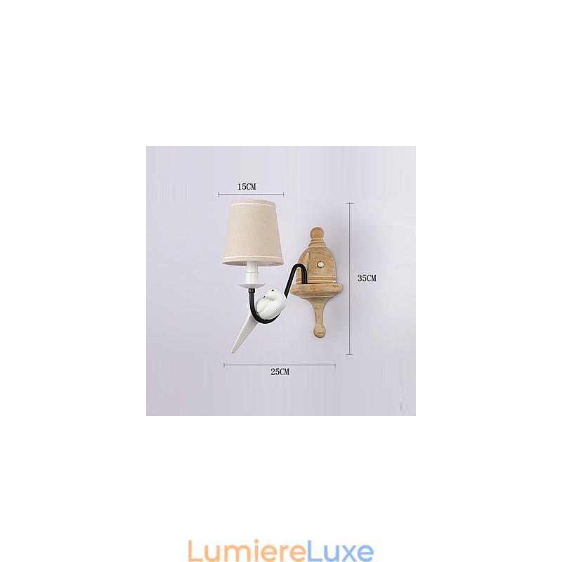 Applique murale rustique simple et vintage avec lumière ambiante