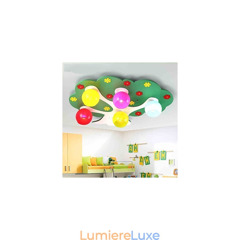 Plafonnier en bois et bambou contemporain moderne