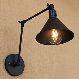 Applique murale rétro de style mini avec bras pivotant et protection des yeux