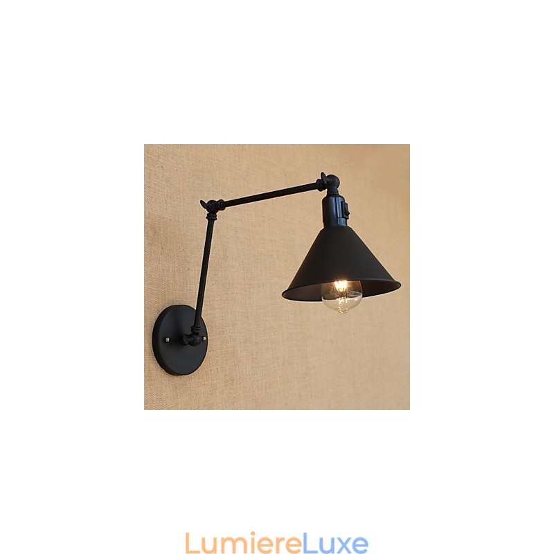 Applique murale rétro de style mini avec bras pivotant et protection des yeux