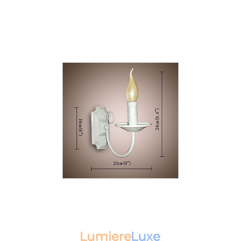 Applique murale simple et moderne à bougie, lampe à tête unique, lampe de chevet pour couloir
