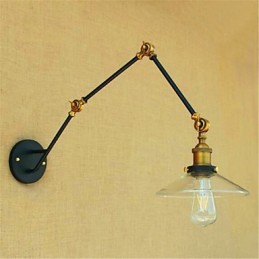 Luminaires d'ambiance à bras pivotant avec fonction chromée rustique Lodge Country