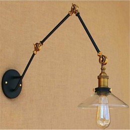 Luminaires d'ambiance à bras pivotant avec fonction chromée rustique Lodge Country