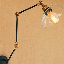 Luminaires d'ambiance à bras pivotant avec fonction chromée rustique Lodge Country