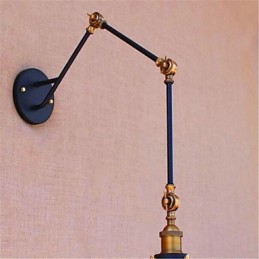 Luminaires d'ambiance à bras pivotant avec fonction chromée rustique Lodge Country
