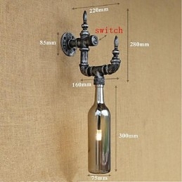 Lampe murale rétro nostalgique avec interrupteur pour café, bar, restaurant, allée, bouteille d'eau