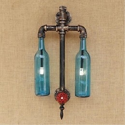 Lampe murale en fer avec interrupteur, style américain, pour restaurant, bar, bouteille de vin, bleu