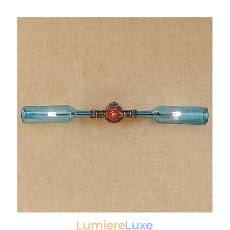 Applique murale rétro américaine créative style éolien, bouteille d'eau, design bleu Applique murale rétro américaine créative style éolien, bouteille d'eau, design bleu