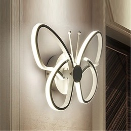 Appliques murales modernes en forme de papillon, créatives en métal et acrylique, pour salon, couloir, chambre à coucher, hôtel, lampe de chevet