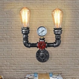 Applique murale industrielle vintage en métal à 2 têtes pour restaurant, café, bar, décoration