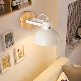 Applique murale vintage en bois Art déco en métal rustique pour salon, salle à manger, couloir, noir et blanc en option
