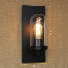 Lampe murale Edison simple en verre pour restaurant, bar, allée, escalier, campagne américaine