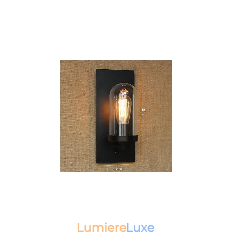 Lampe murale Edison simple en verre pour restaurant, bar, allée, escalier, campagne américaine