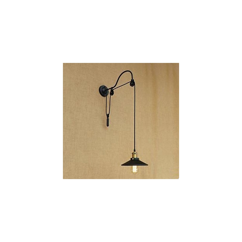 Applique murale de salle à manger relevable avec longueur de filetage réglable de style rétro créatif pour chambre à coucher en fer