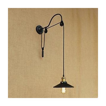 Applique murale de salle à manger relevable avec longueur de filetage réglable de style rétro créatif pour chambre à coucher en fer Applique murale de salle à manger relevable avec longueur de filetage réglable de style rétro créatif pour chambre à coucher en fer