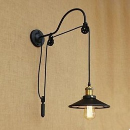 Applique murale de salle à manger relevable avec longueur de filetage réglable de style rétro créatif pour chambre à coucher en fer