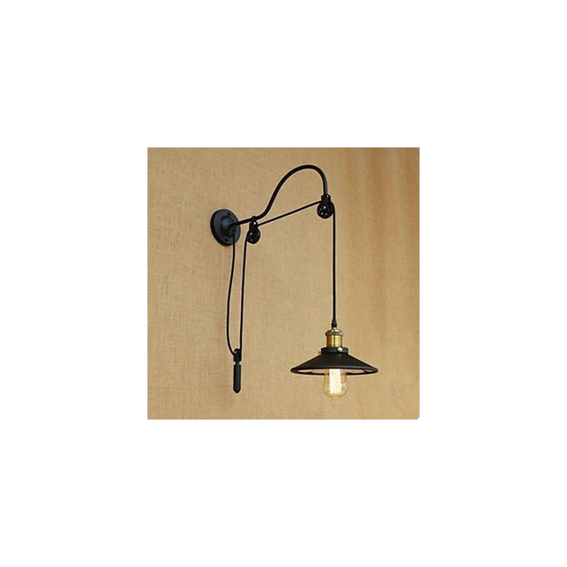 Applique murale de salle à manger relevable avec longueur de filetage réglable de style rétro créatif pour chambre à coucher en fer