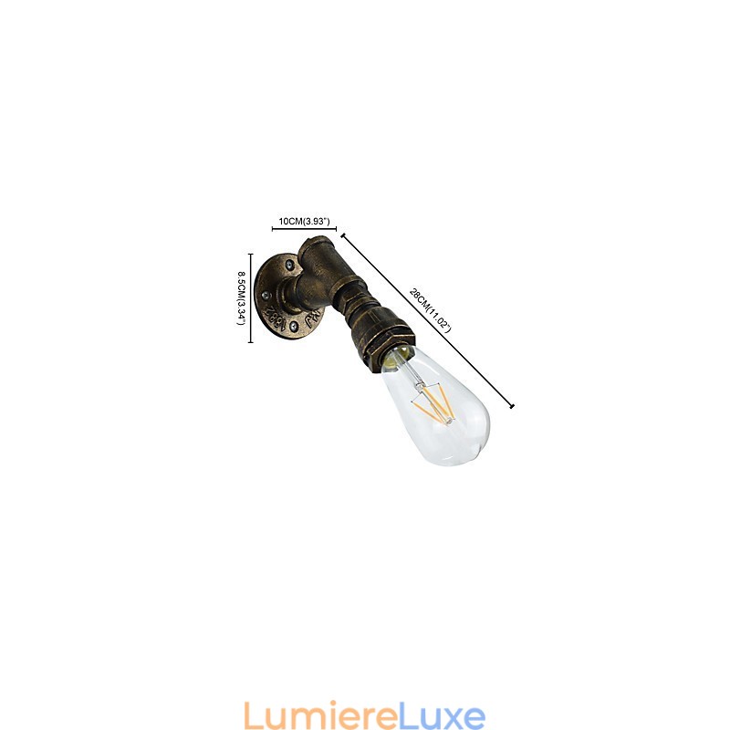 Applique murale en fer forgé, lampe sabre laser noire muette sur le mur