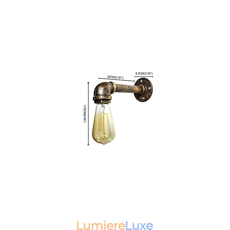 Applique murale en laiton antique classique et traditionnel de style rustique pour éclairage d'ambiance