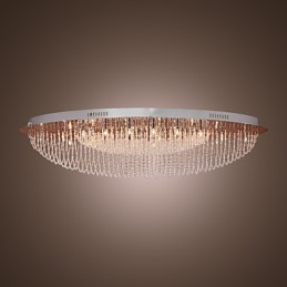 Plafonnier moderne contemporain en métal chromé et cristal