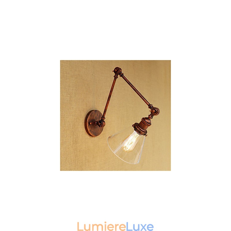 Lampes à bras pivotant de style mini, style rétro, galvanisées