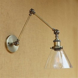 Lampes à bras pivotant de style mini, style rétro, galvanisées