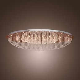 Plafonnier moderne contemporain en métal chromé et cristal