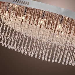 Plafonnier moderne contemporain en métal chromé et cristal