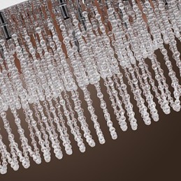 Plafonnier moderne contemporain en métal chromé et cristal