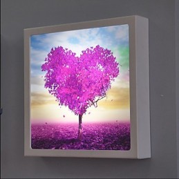 Peinture contemporaine moderne intégrée pour appliques murales à lumière ambiante