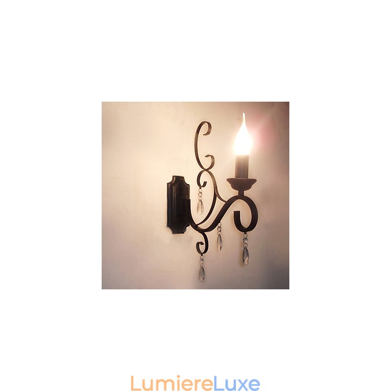 Lampe à bougie en cristal en fer, créative, pour couloir, escalier, décoration, lampe de chevet, applique murale
