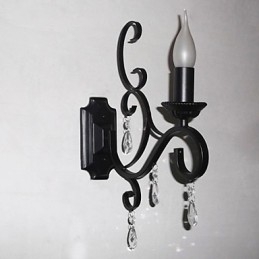 Lampe à bougie en cristal en fer, créative, pour couloir, escalier, décoration, lampe de chevet, applique murale