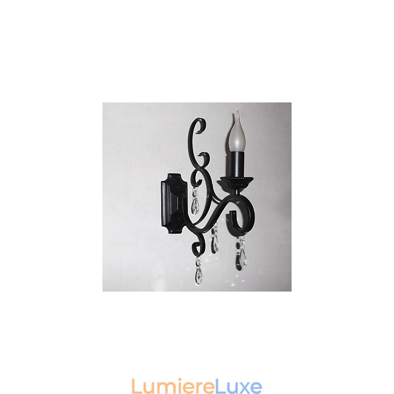 Lampe à bougie en cristal en fer, créative, pour couloir, escalier, décoration, lampe de chevet, applique murale