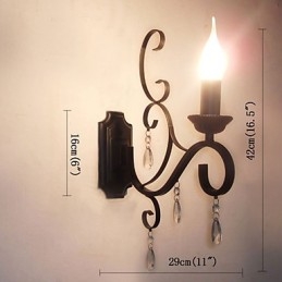 Lampe à bougie en cristal en fer, créative, pour couloir, escalier, décoration, lampe de chevet, applique murale